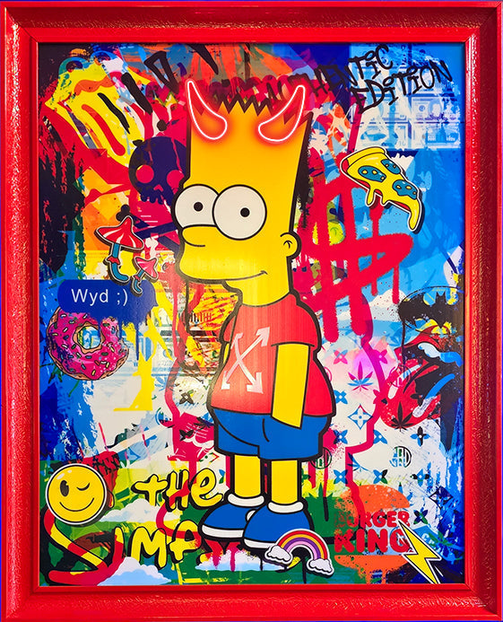 Street Art Bart Simpson at Lux Neon Art Gallery