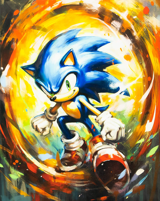 Sonic Canvas Art 8"X10"