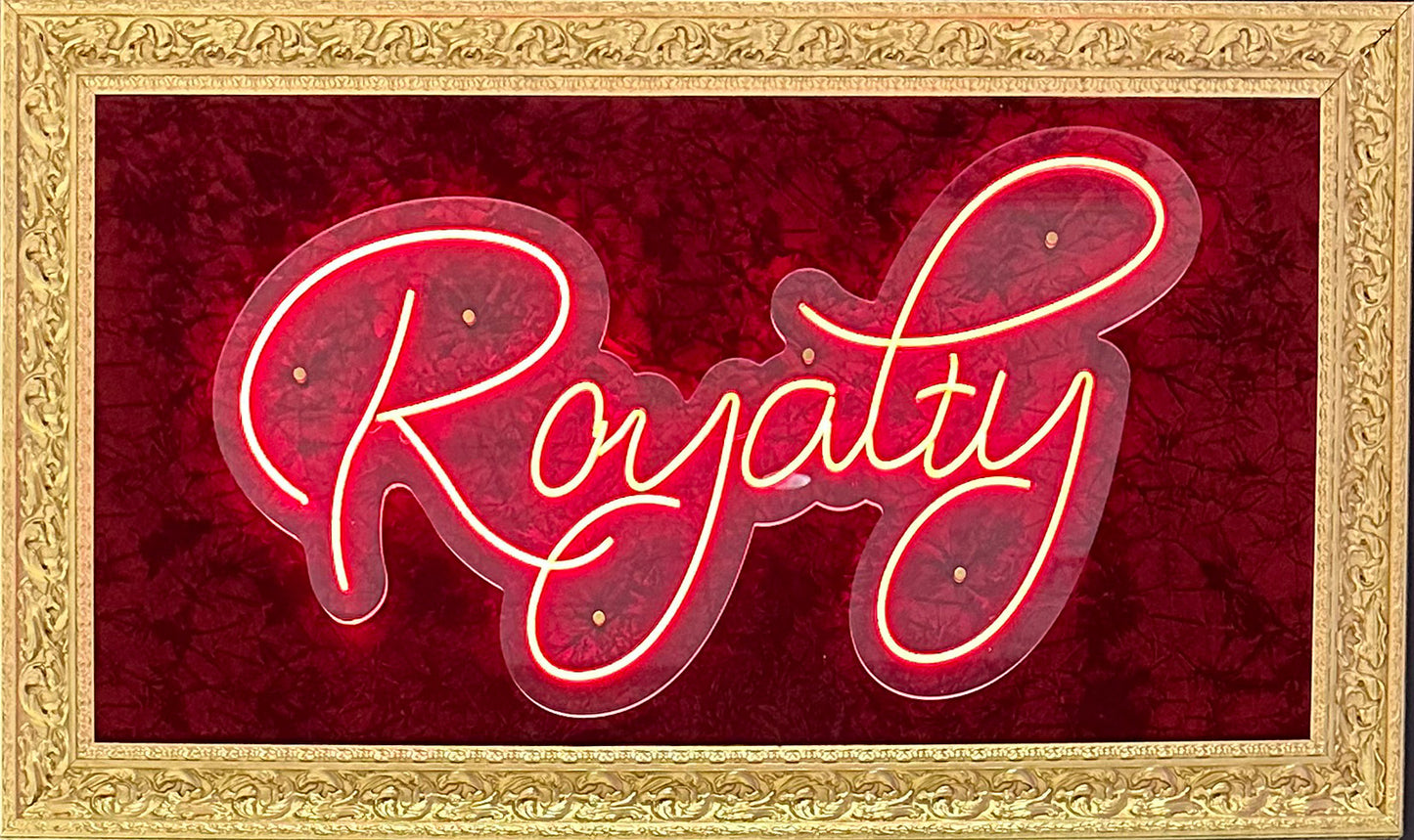 Royalty LED Red crushed Velvet Wall Art