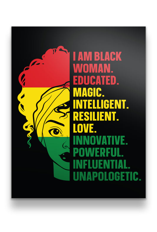 Acrylic Wall Art- Powerful Educated Black Woman