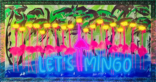 Dive into Tropical Vibes with 'Let's Mingo' by Brian Poli-Dixon - A Neon Art Extravaganza