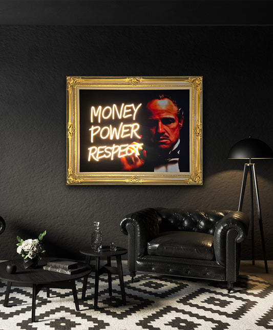 The Ultimate Power Statement: 'Money Power Respect' Neon Art at Lux Neon Art Gallery