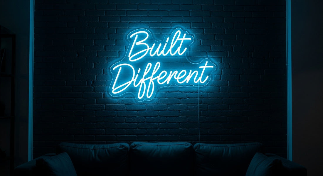 "Built Different" Neon Sign — Custom LED Motivational Sign