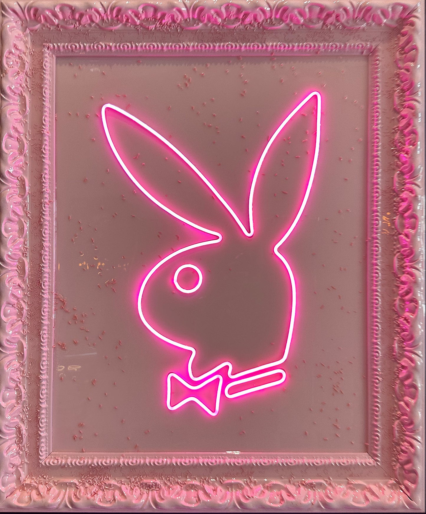 Playboy Bunny 23 x 30 Pink Frame Acrylic LED Wall Art