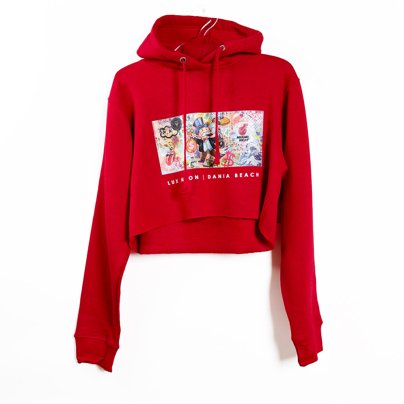 Miami Red Cropped Hoodie