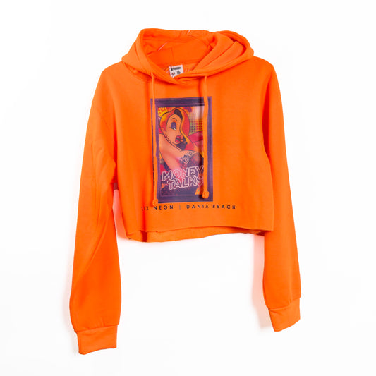 Neon Diva: Cropped Hoodie