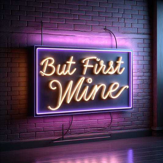 But First Wine Neon Sign - Custom LED Neon Light