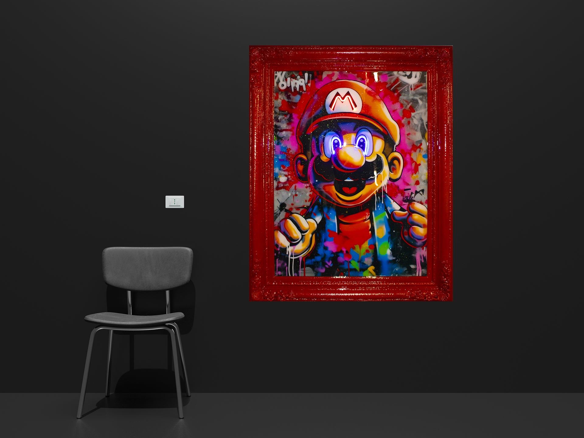 Mario's Evil Twin Framed – Lux Neon LED Fine Art