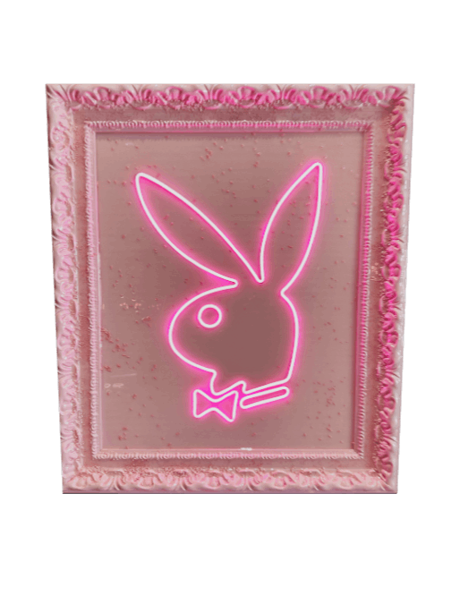 Playboy Bunny 23 x 30 Pink Frame Acrylic LED Wall Art