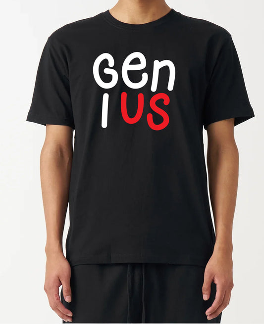 Genius Black Tee Authentic Logo Square