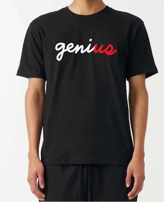 Genius Black Tee cursive