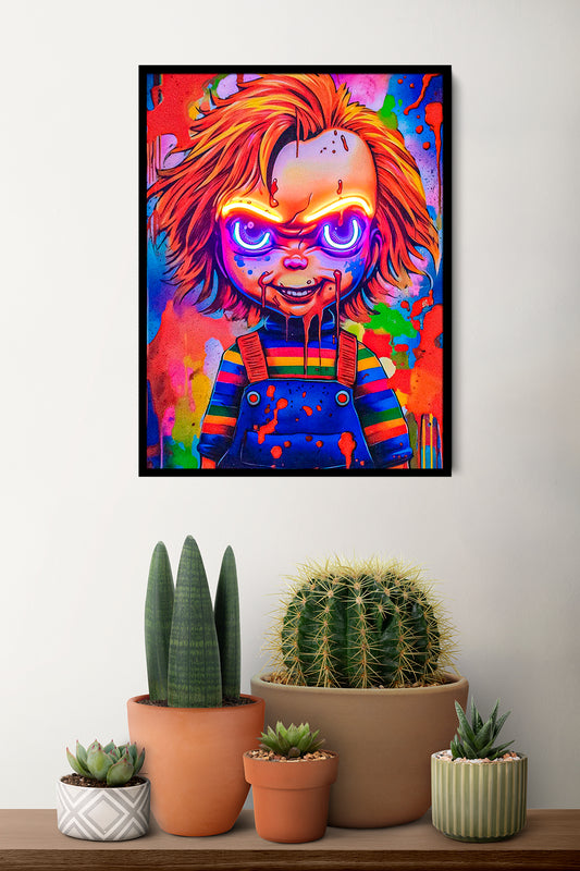 Chucky’s Worst Nightmare 24" x 36" Black Frame Poster  Wall Art