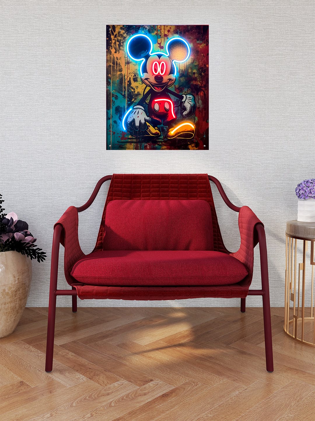 "Psycho Mickey" Acrylic LED Wall Art (16"x 20")