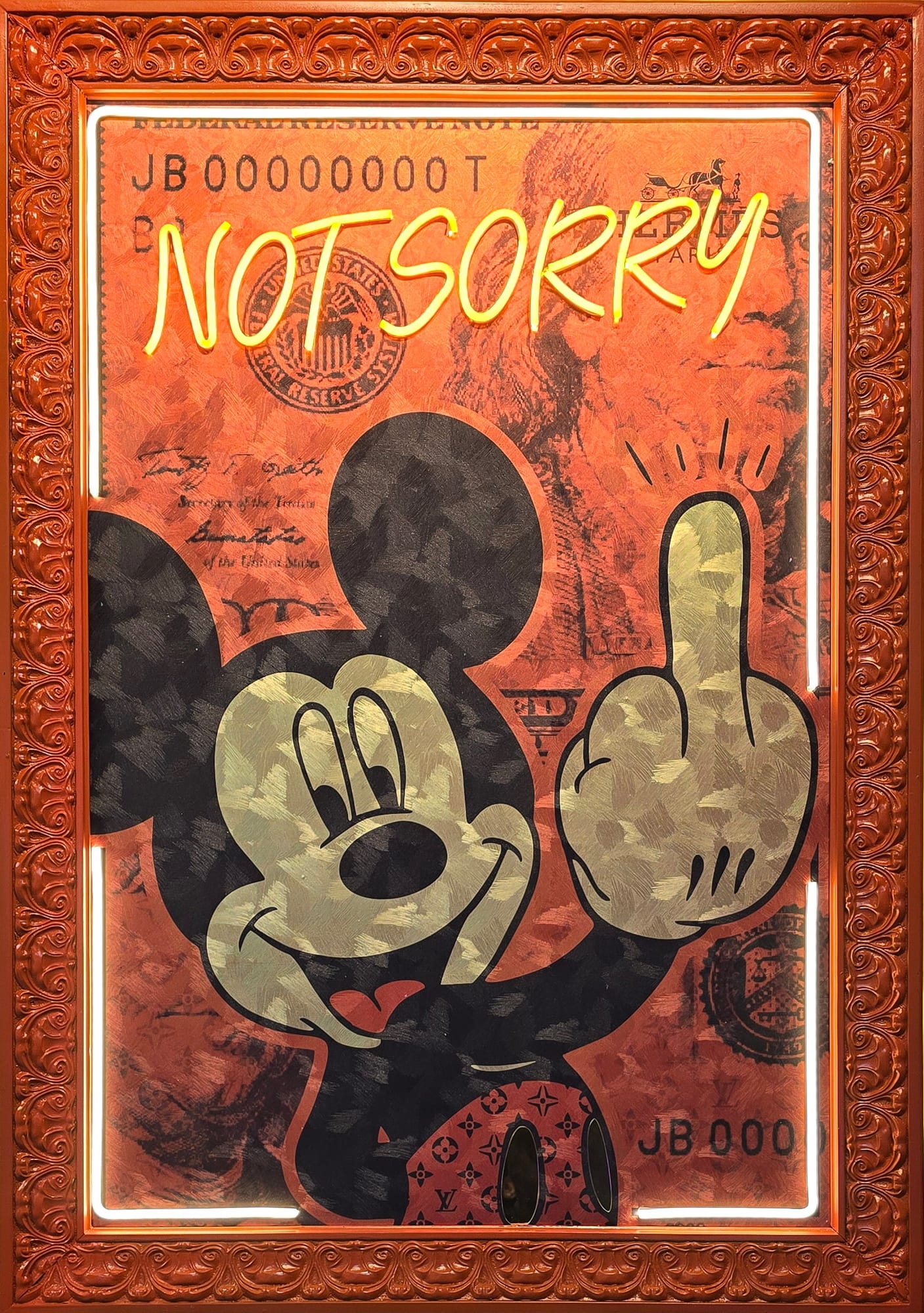 "Unapologetic Mickey" Framed LED Wall Art (29" x 41")