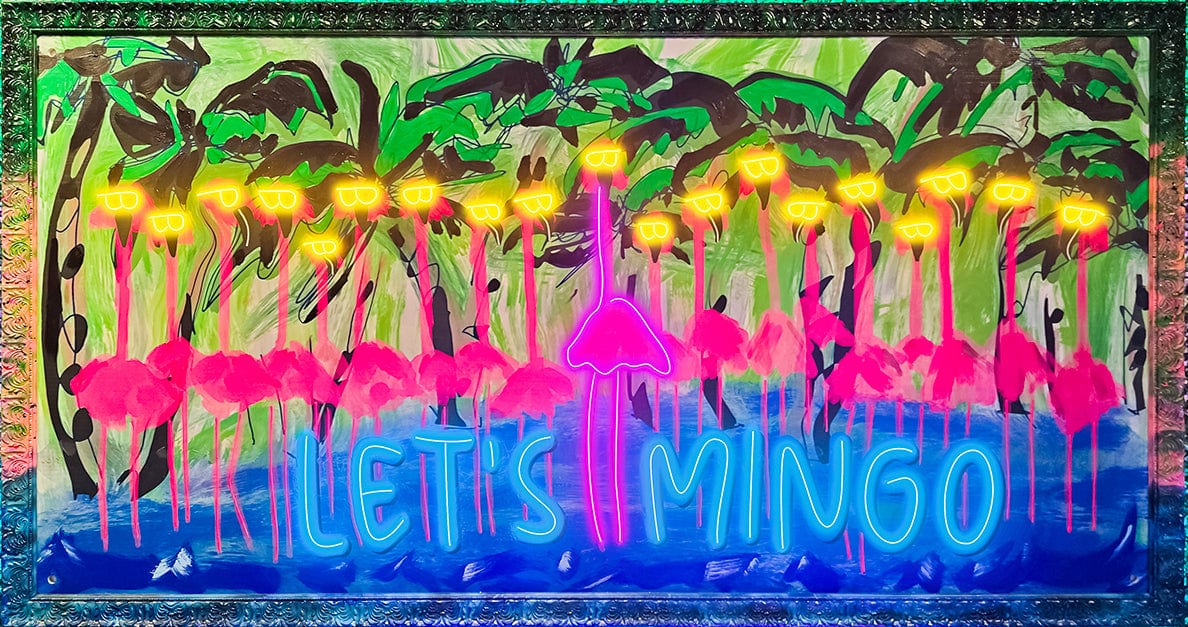 "Let's Mingo" by Brian Poli-Dixon "GeniUS" - Pop Art Neon (97" x 52")