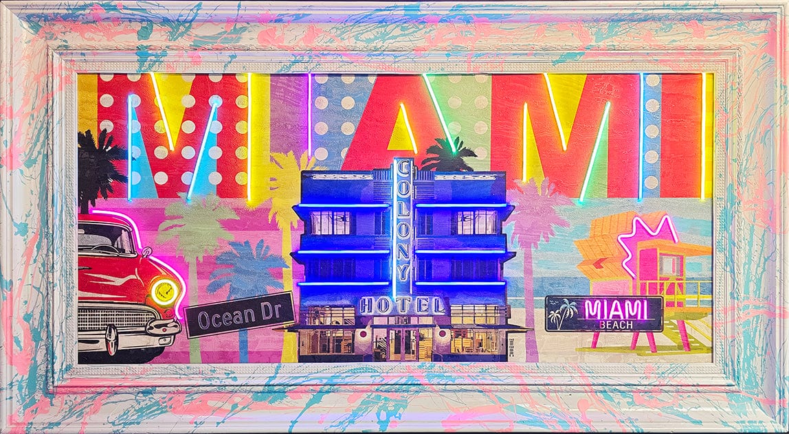 "Miami Beach Neon" by MJPOP - Pop Art (83" x 45")