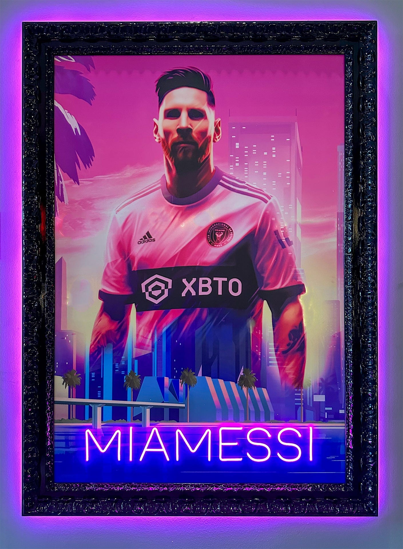 "MIAMESSI" Framed LED Wall Art (48" x 68")