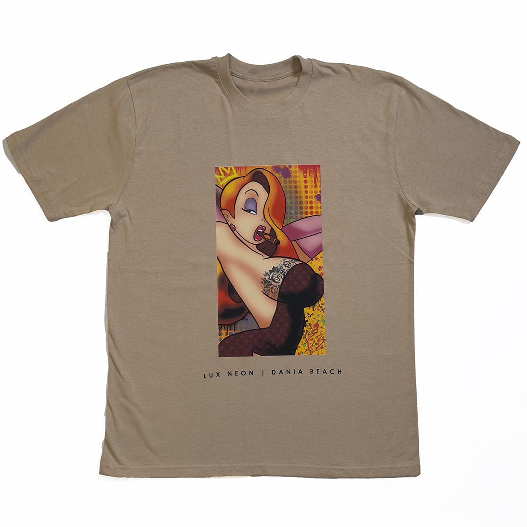 "Neon Diva" Beige Graphic Tee