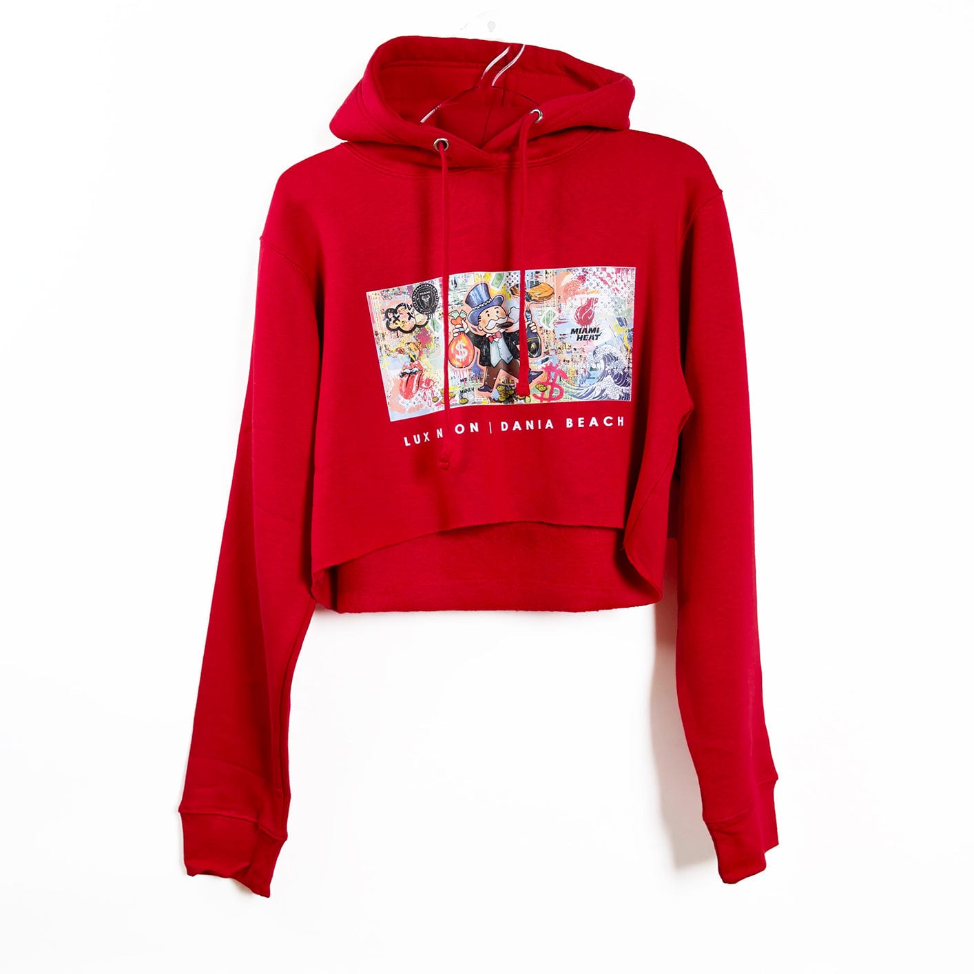 "Miami Red" Cropped Hoodie
