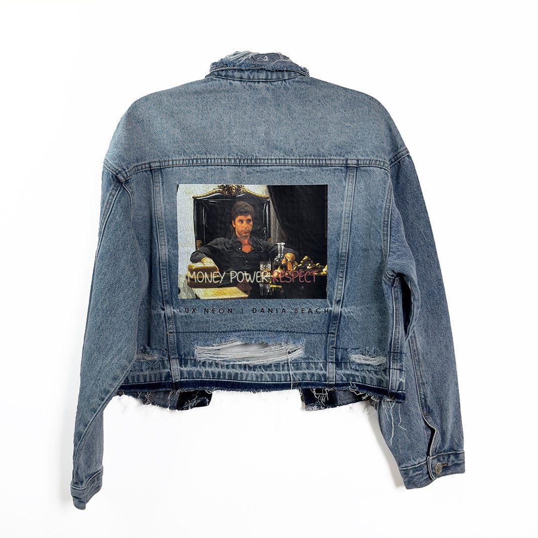 "Money Power Respect" Denim Jacket