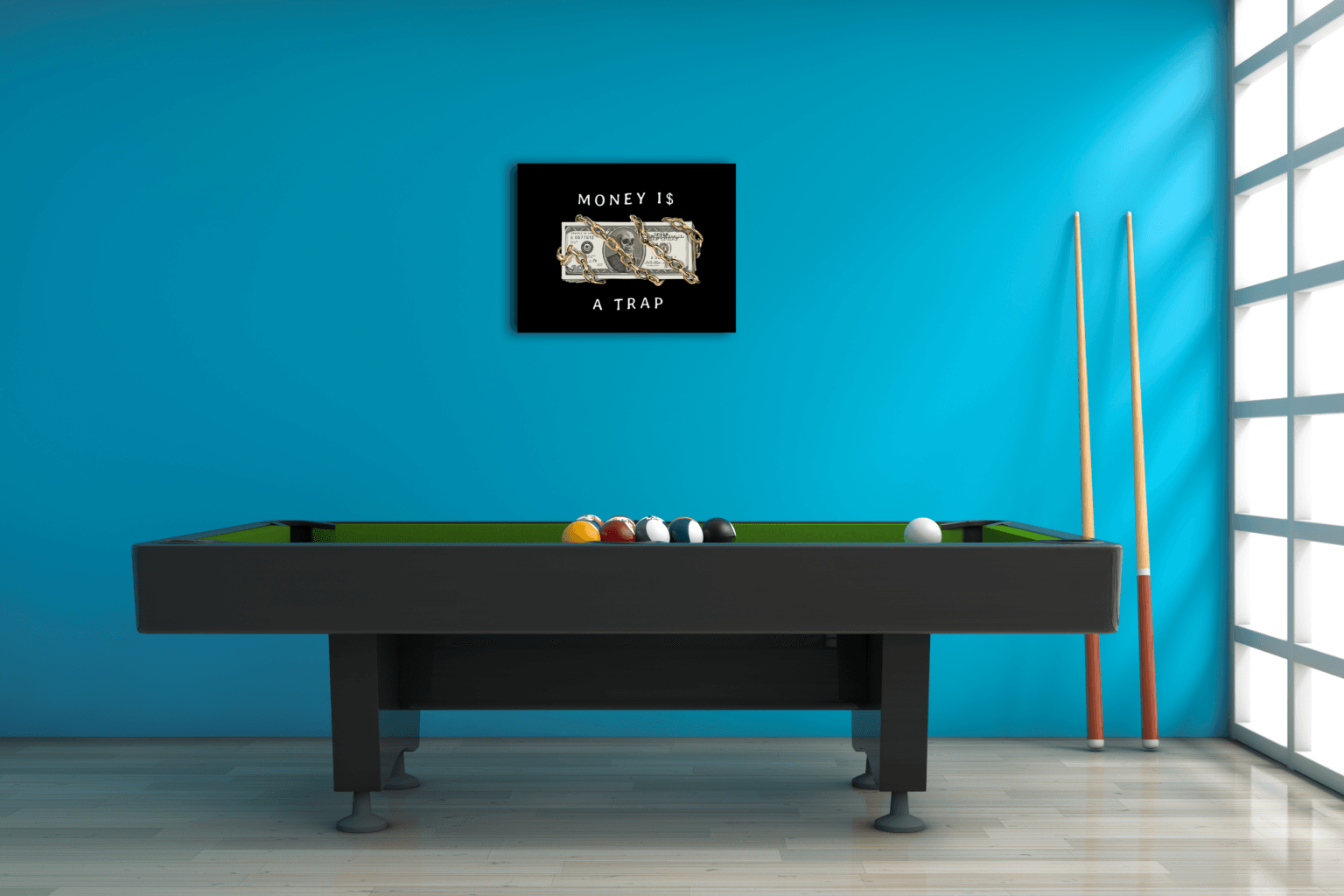 "Money I$ a Trap" Acrylic LED Wall Art