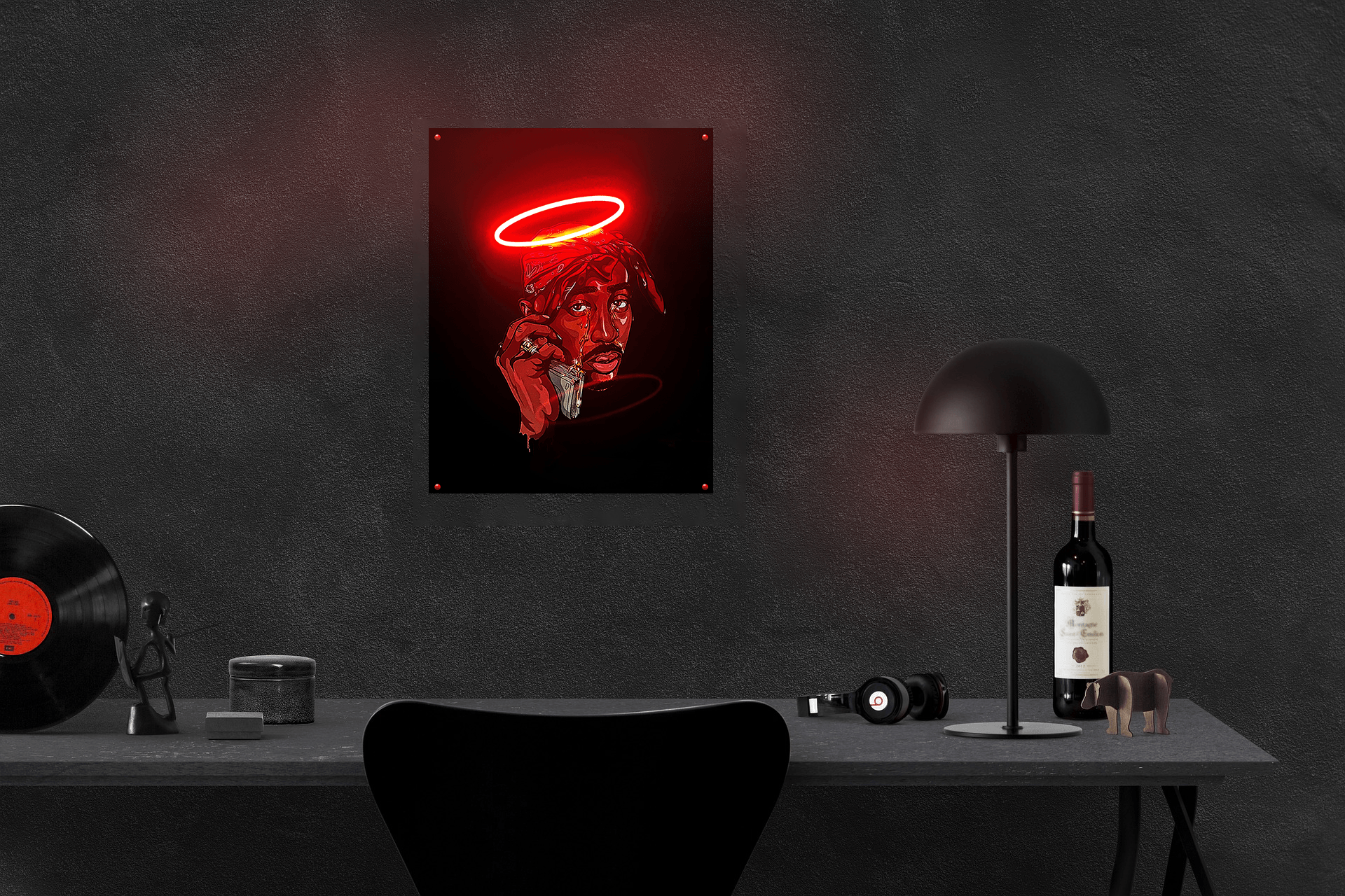 "Tupac Halo" Acrylic LED Wall Art (18" x 23")