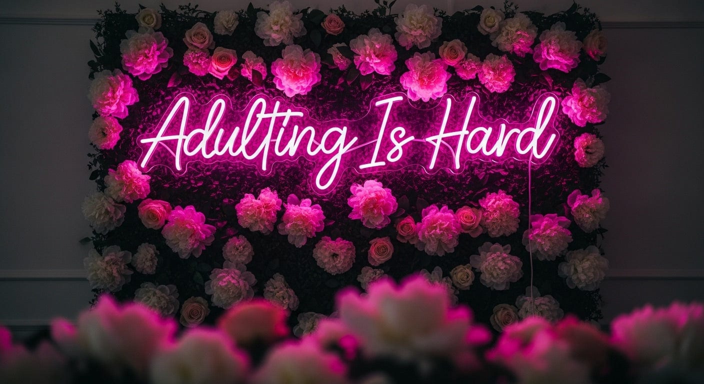 Adulting Is Hard Neon Sign