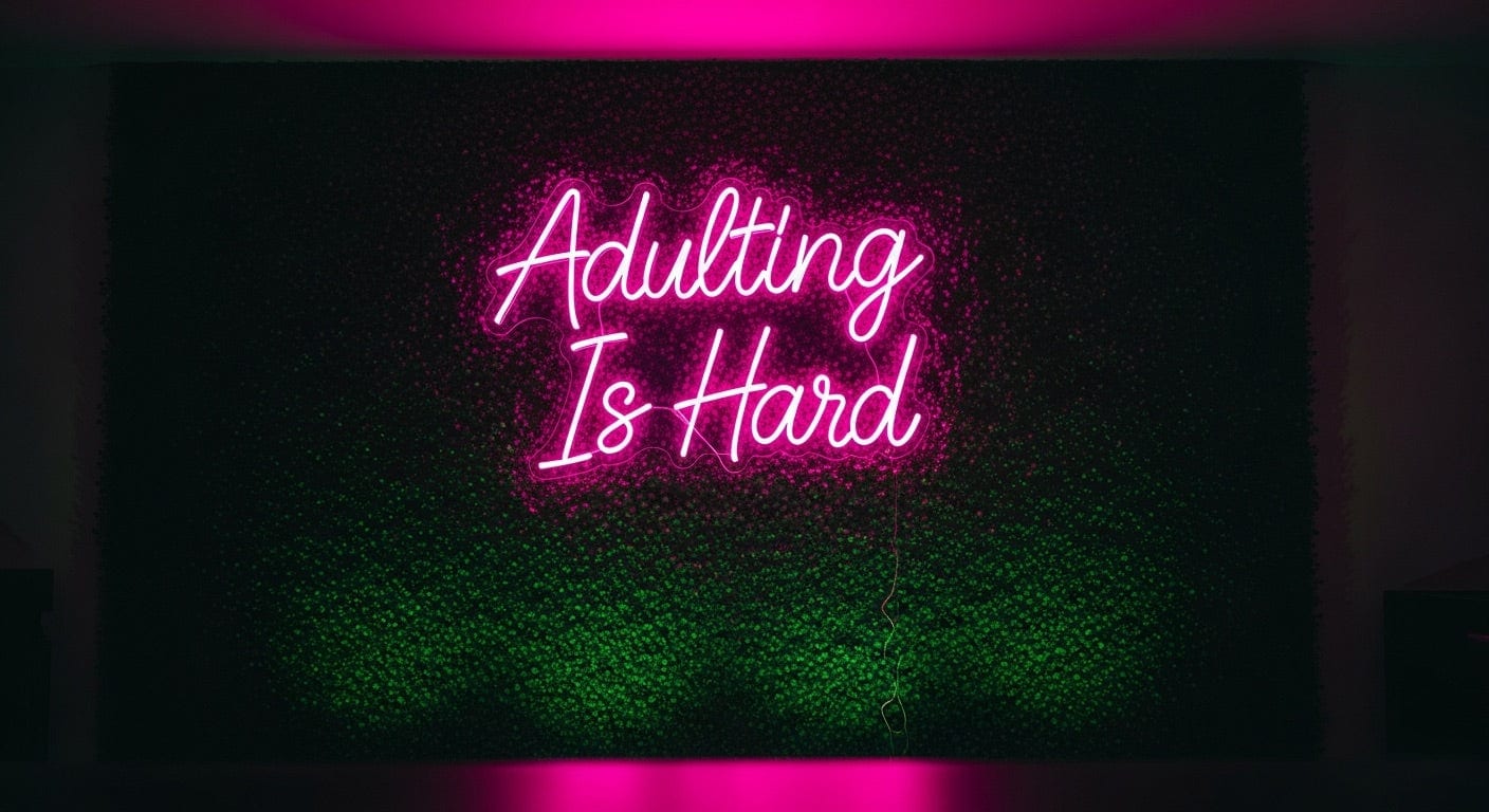Adulting Is Hard Neon Sign