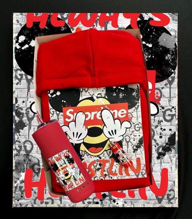 "Always Hustlin" Merch Pack with Size L Hoodie