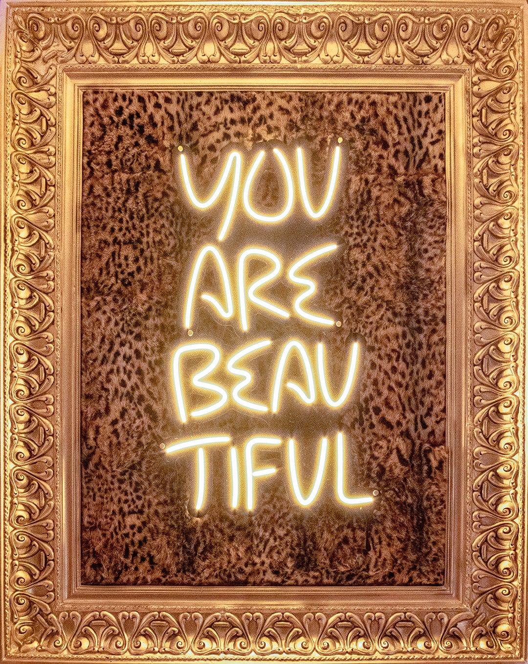 "You Are Beautiful" Framed LED Wall Art (56" x 68")