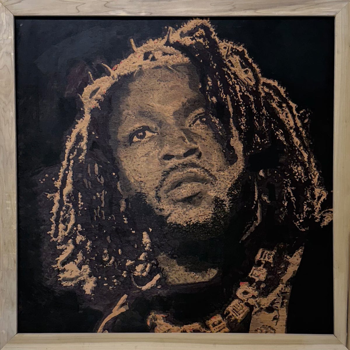 "Kendrick" by BOUT$ - Scorch Wood Art (48" x 48")
