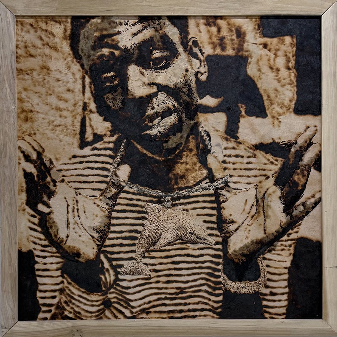"Dolph" by BOUT$ - Scorch Wood Art (48" x 48")