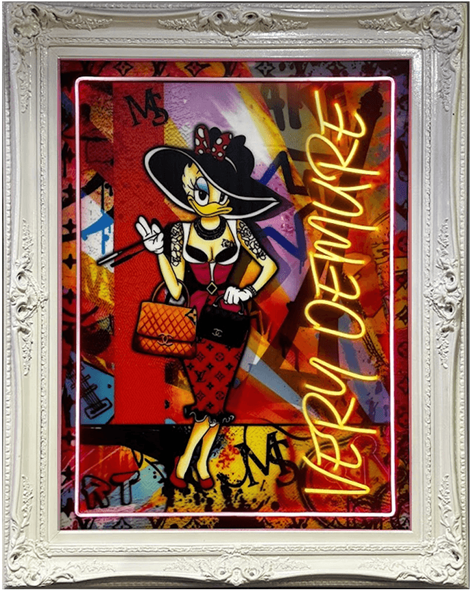 "Neon Very Demure" Framed LED Wall Art (39" x 49")