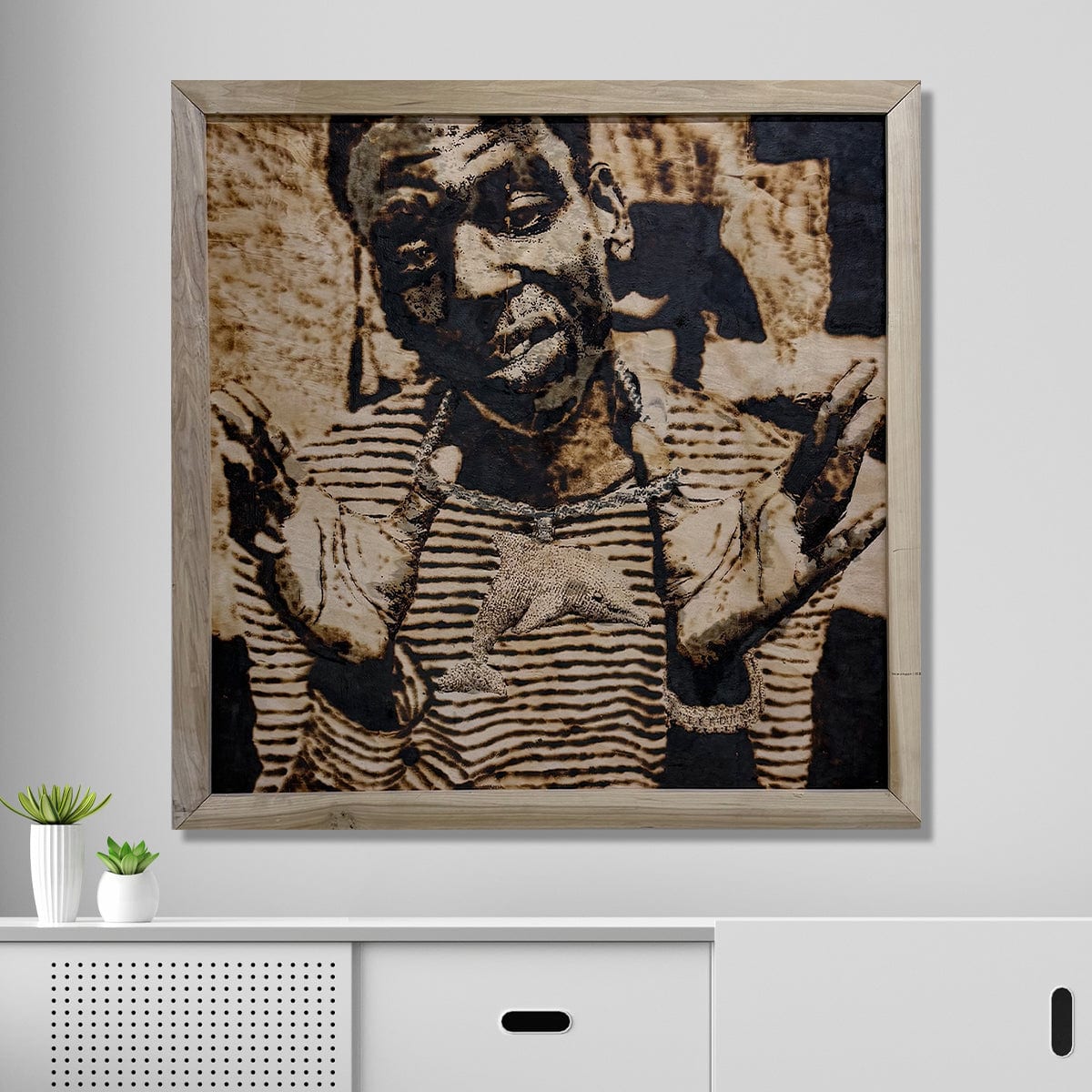 "Dolph" by BOUT$ - Scorch Wood Art (48" x 48")