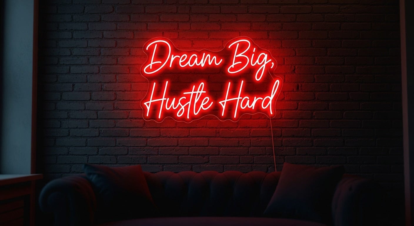 Dream Big, Hustle Hard Neon Sign