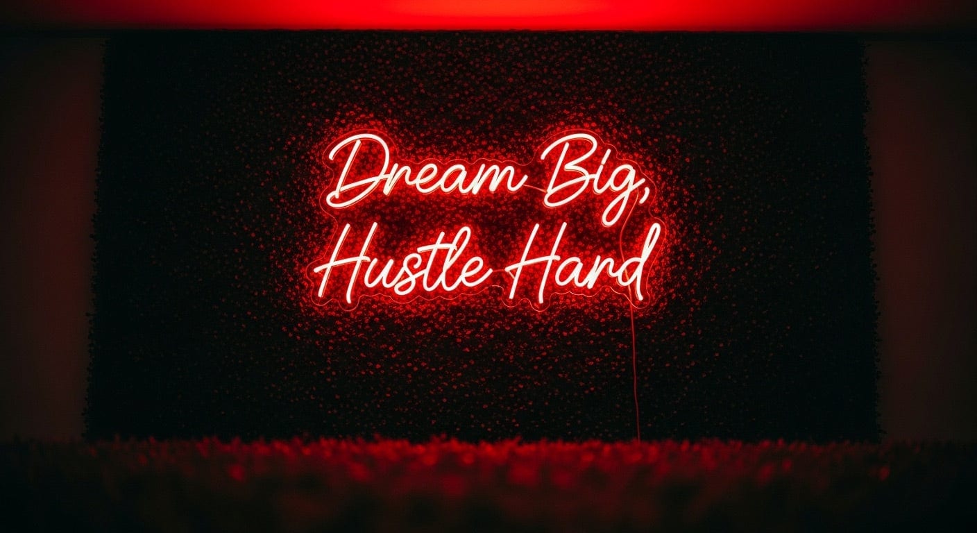Dream Big, Hustle Hard Neon Sign