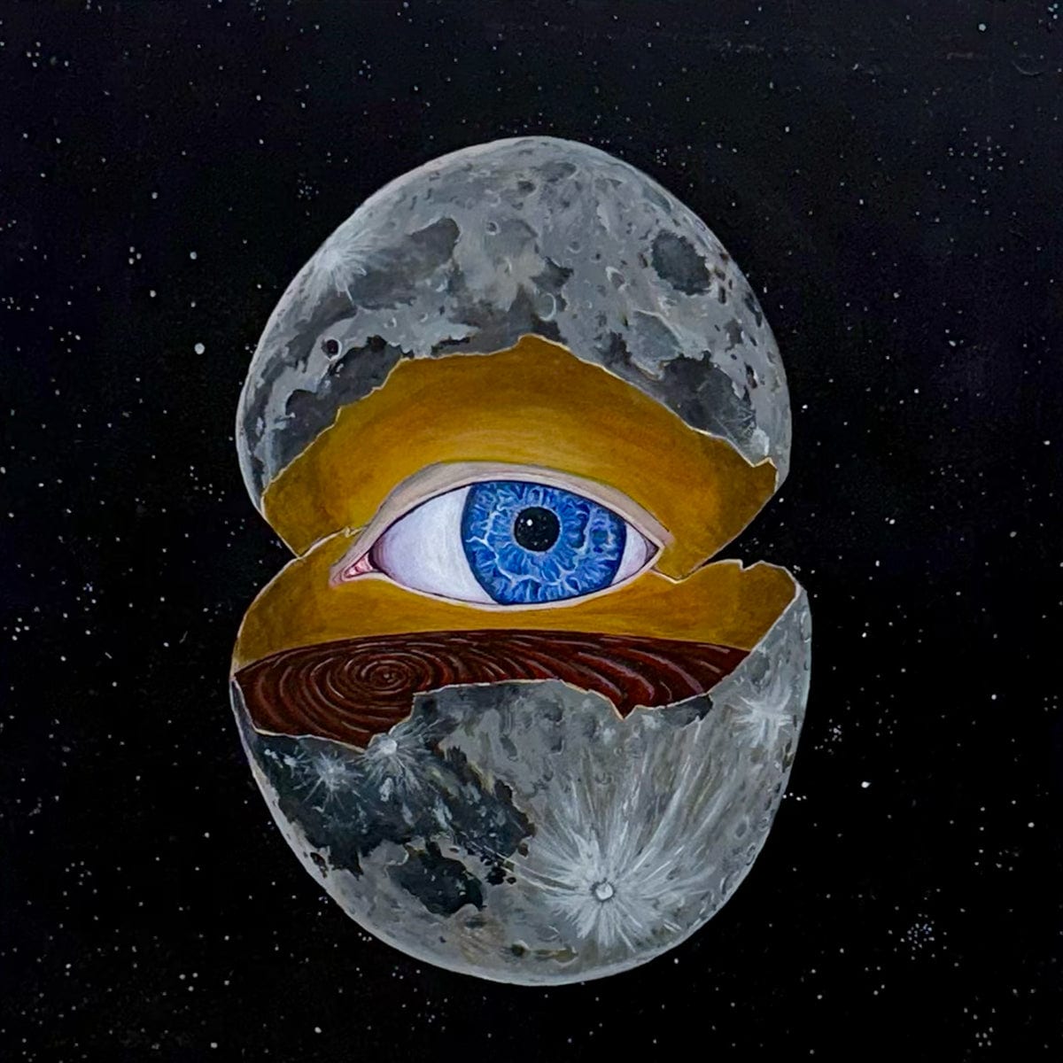 "Hatching" by Sequoyah Burke Combs - Acrylic on Canvas (12" x 12")