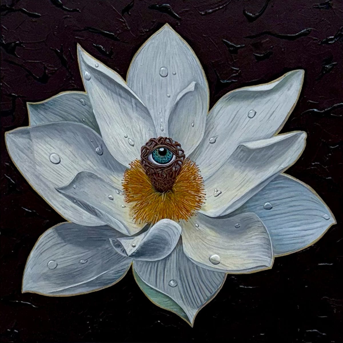 "Lotus Bloom" by Sequoyah Burke Combs - Acrylic on Canvas (12" x 12")