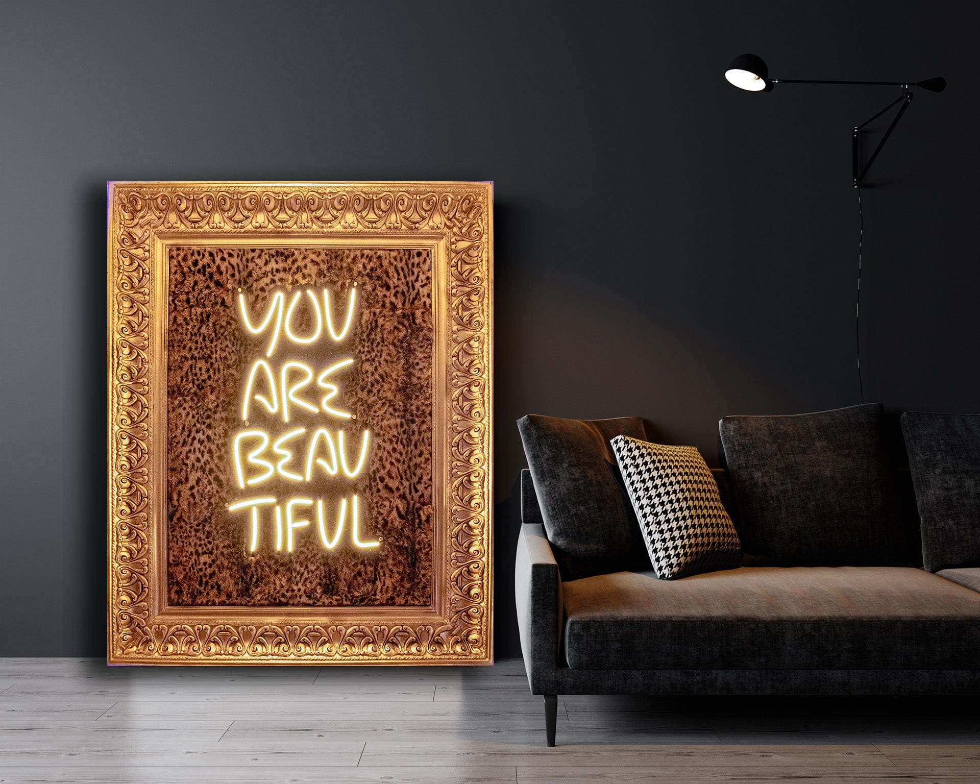 "You Are Beautiful" Framed LED Wall Art (56" x 68")