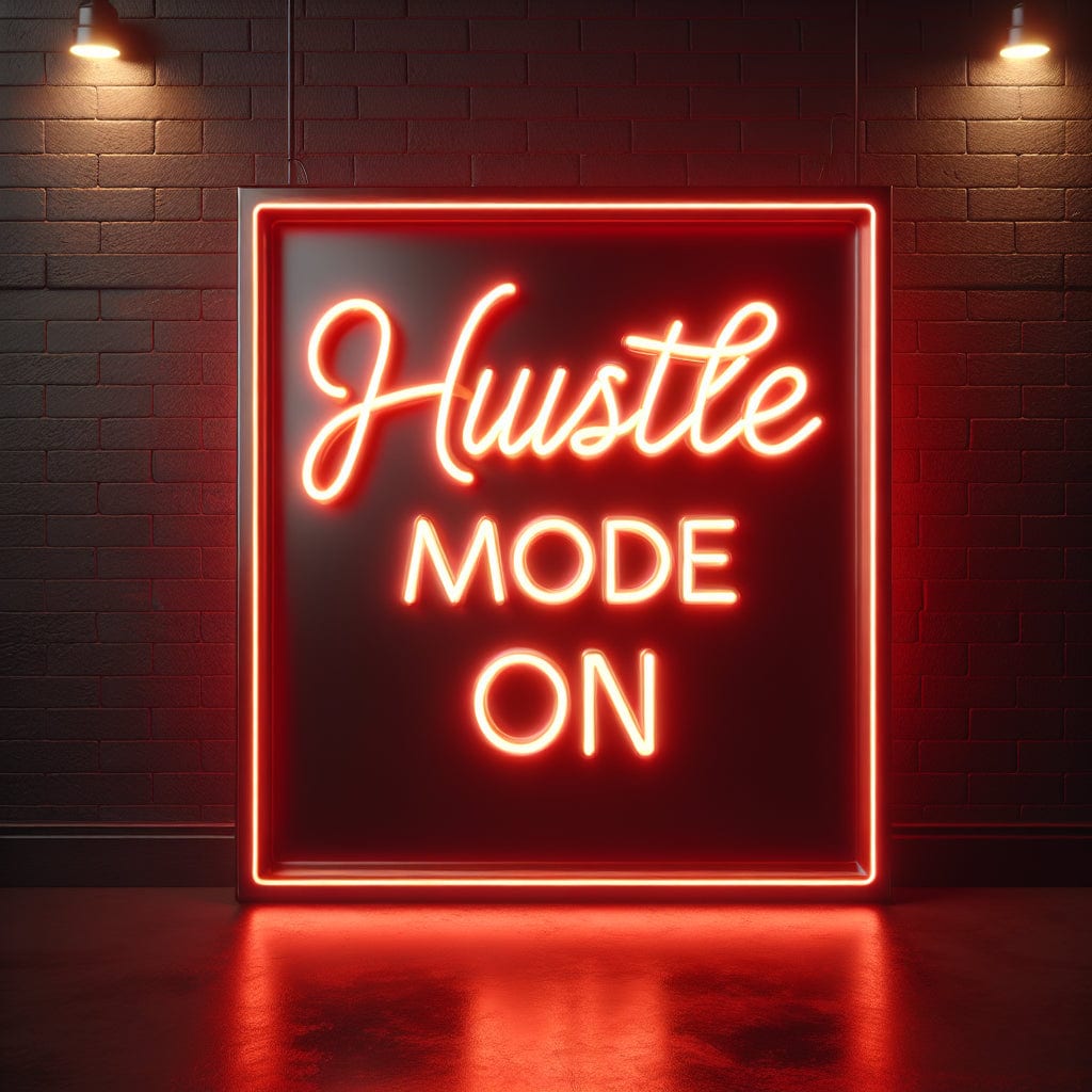 Hustle Mode On Neon Sign