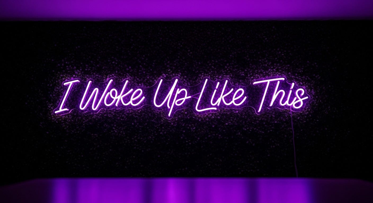 I Woke Up Like This Neon Sign