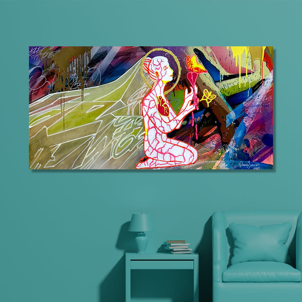 "My Whole Body and Soul Are Broken" by Diana Jimenez Collab with Slepone (41" x 24")