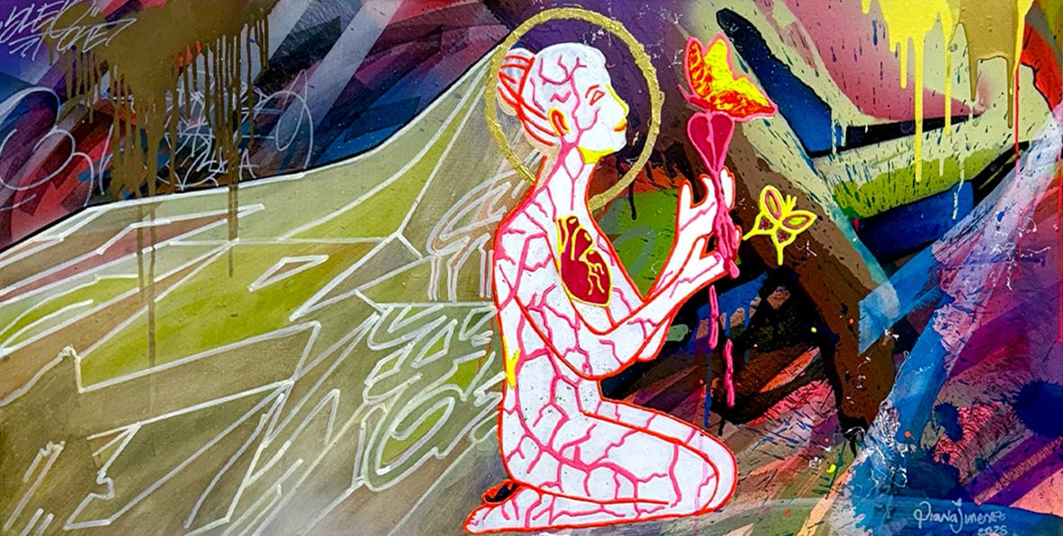 "My Whole Body and Soul Are Broken" by Diana Jimenez Collab with Slepone (41" x 24")