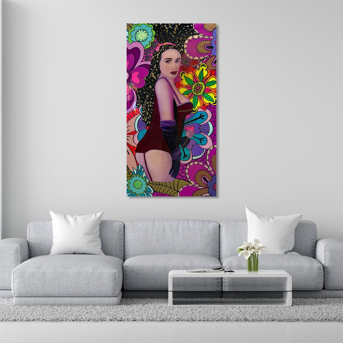 "Yo Soy Multifacética" by Diana Jimenez - Spray Paint Acrylic (36" x 71")