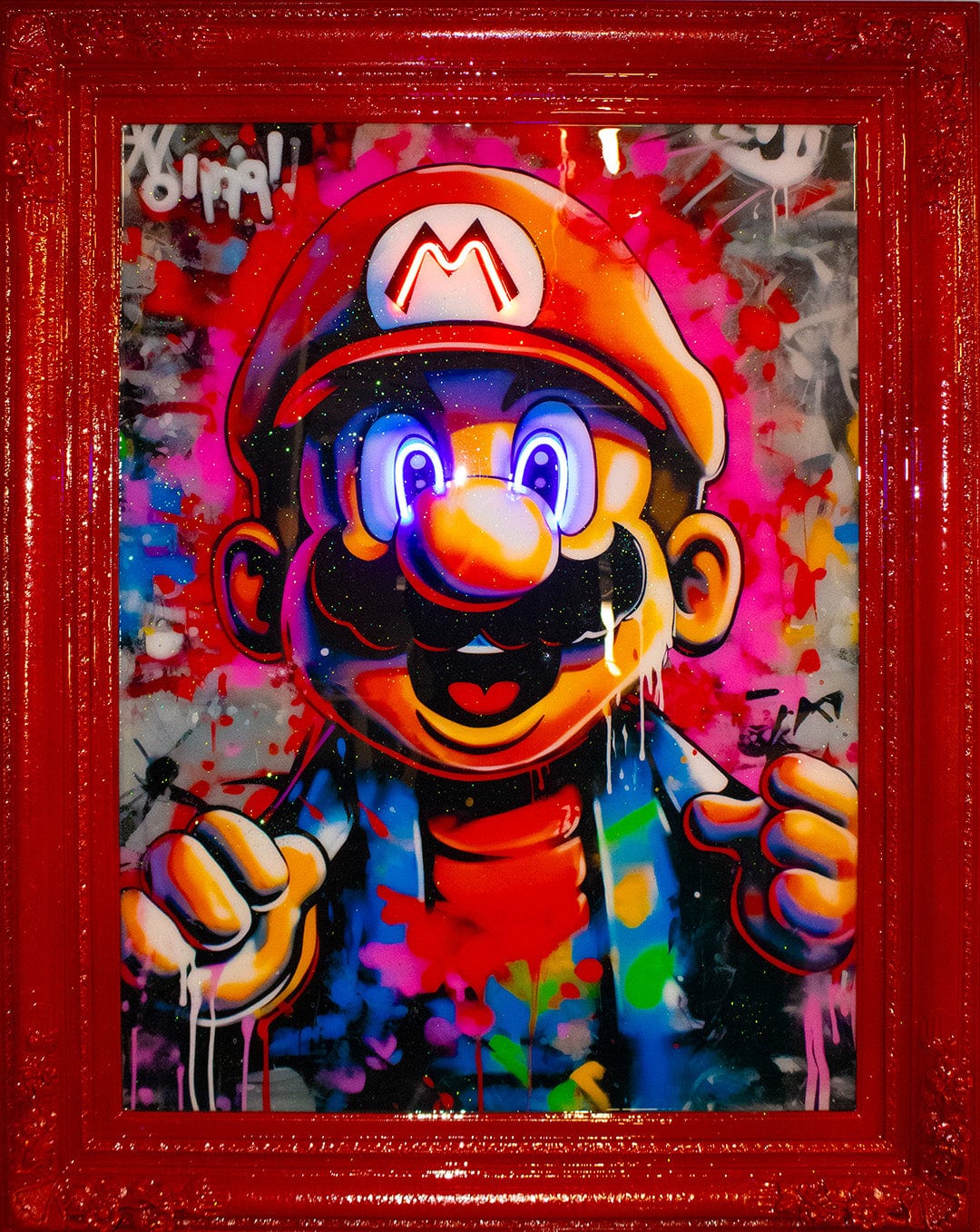 "Mario’s Evil Twin" Framed LED Wall Art (38" x 48")