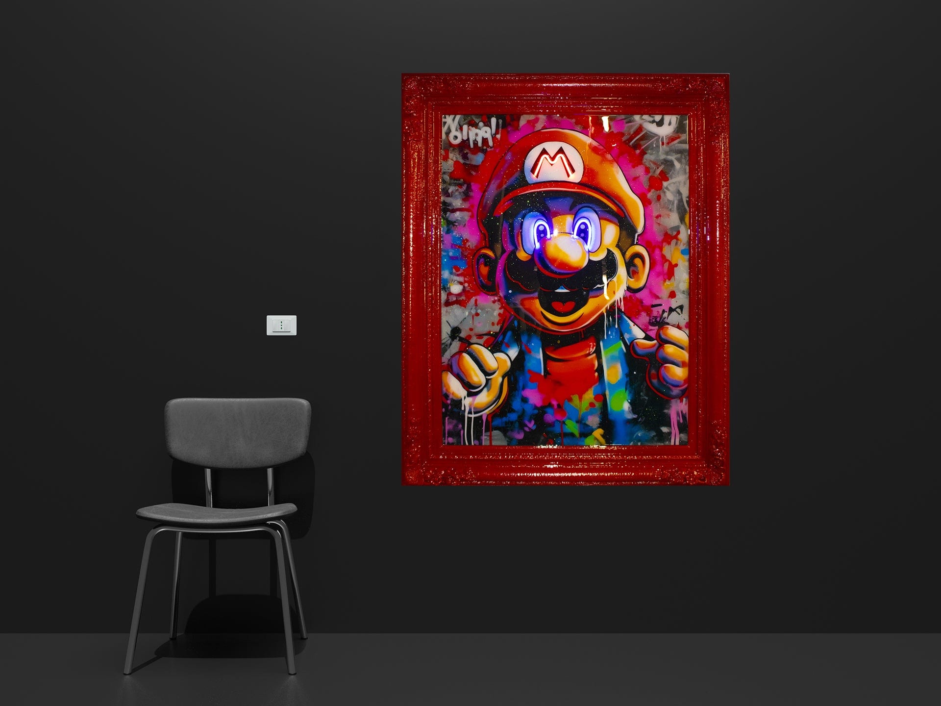 "Mario’s Evil Twin" Framed LED Wall Art (38" x 48")