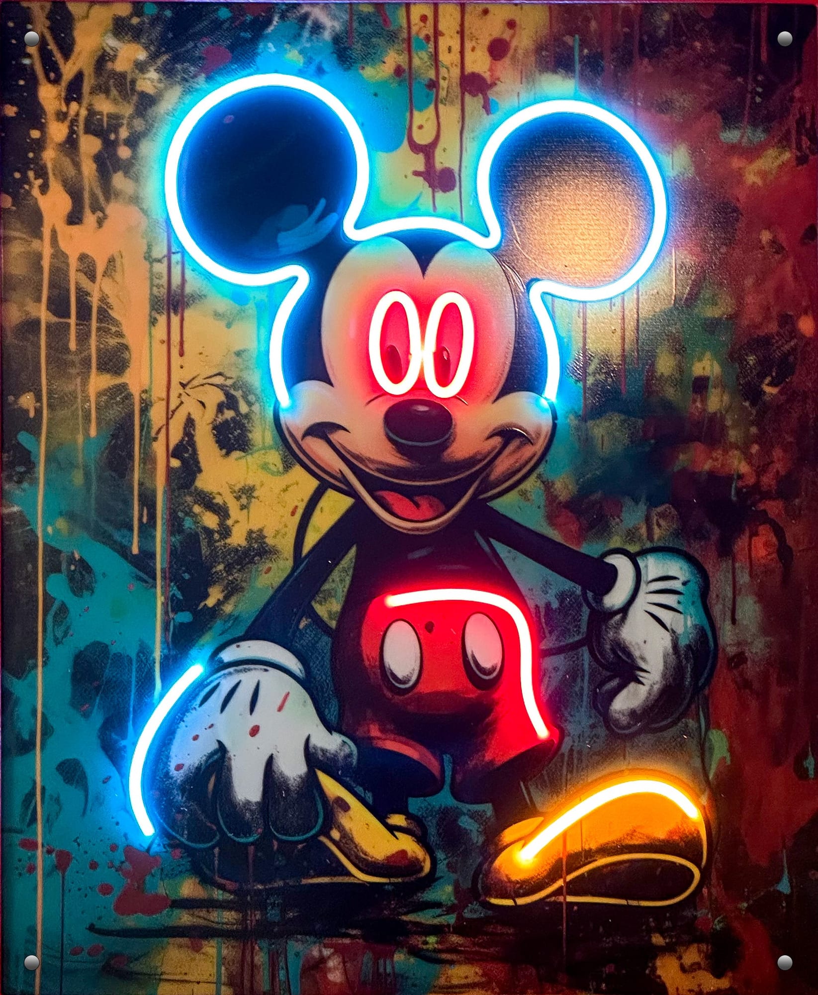 "Psycho Mickey" Acrylic LED Wall Art (20" x 23")