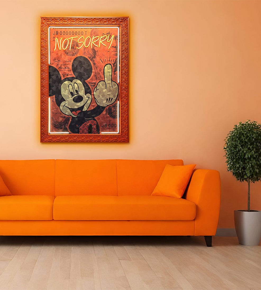 "Unapologetic Mickey" Framed LED Wall Art (29" x 41")