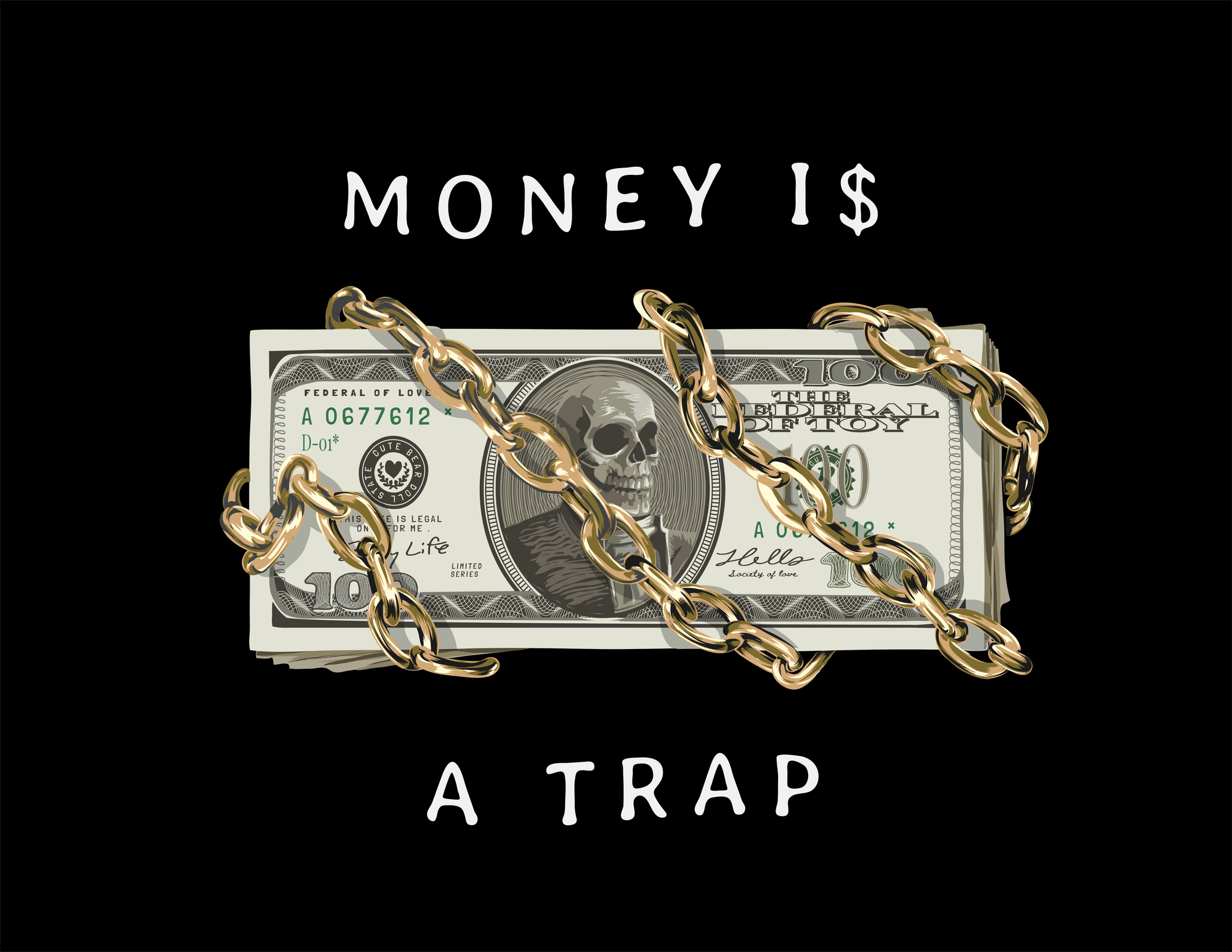 "Money I$ a Trap" Acrylic LED Wall Art