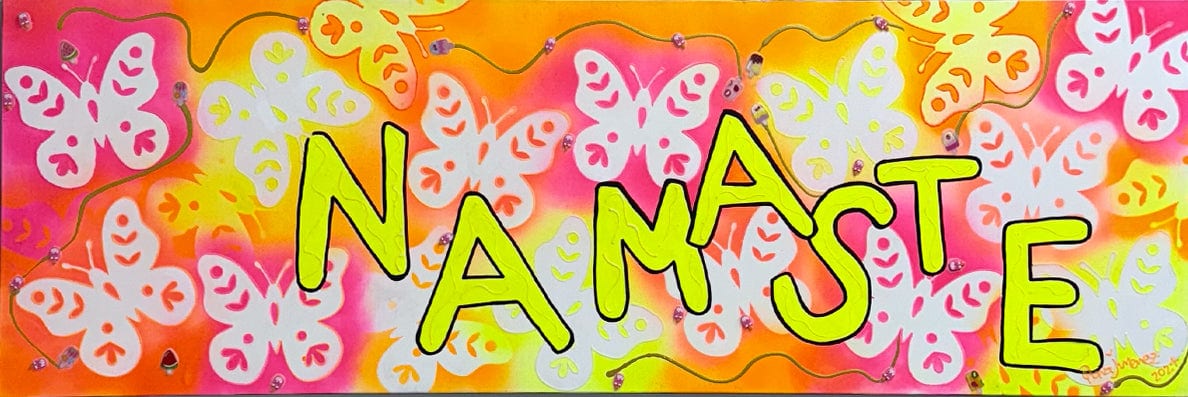 "Namaste and Chill" by Diana Jimenez - Spray Paint Acrylic (71" x 24")